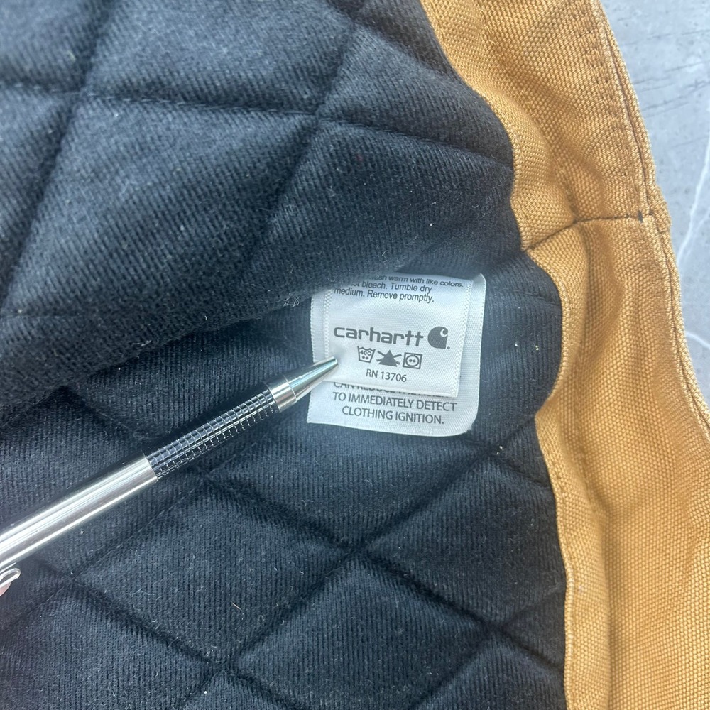 Carhartt Jacket Youth Medium 10 - 12 Diamond Quilted Hooded Faded Brown Boys Kid - Picture 5 of 16